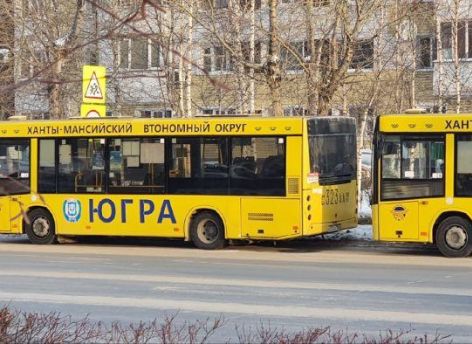 Легковушка врезалась в автобус на перекрестке Сургута
