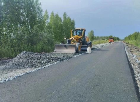 В Тюменской области ремонтируют дорогу к границе с Казахстаном в рамках нацпроекта
