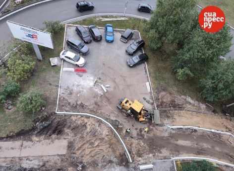 Часть парковки у дома №55 на проспекте Ленина в Сургуте отдадут под тротуар